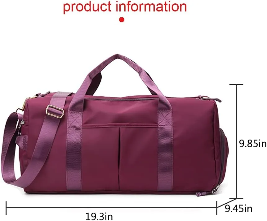 Sports Gym Bag With Shoe Bag Wet Bag Duffle Bag Waterproof Travel Bag for Women Cute Gym Bag violet 29L