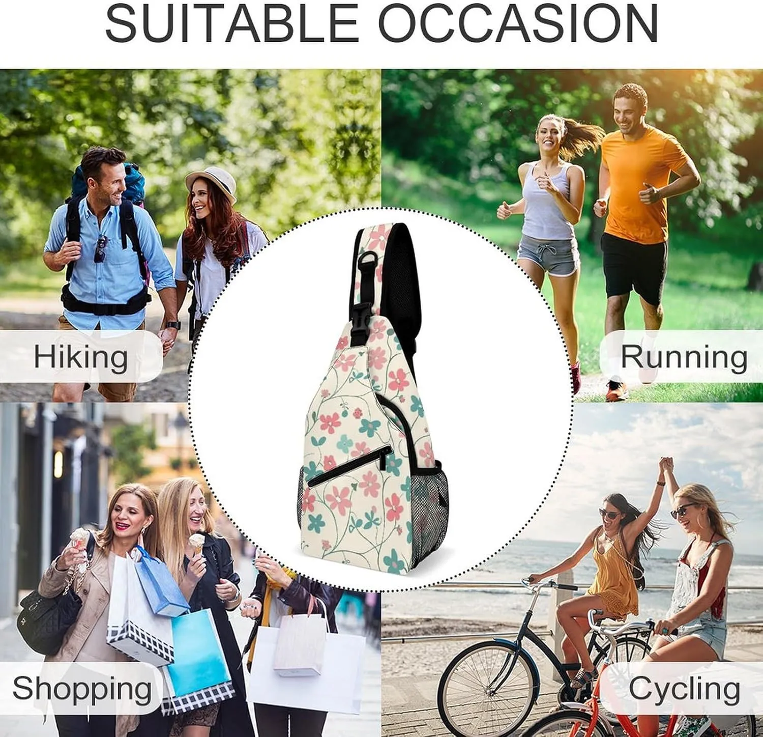 Spring Daisy Flowers Sling Bag Crossbody Bags Cross Body Bag Fanny Packs Chest Bags Sling Purses for Travel