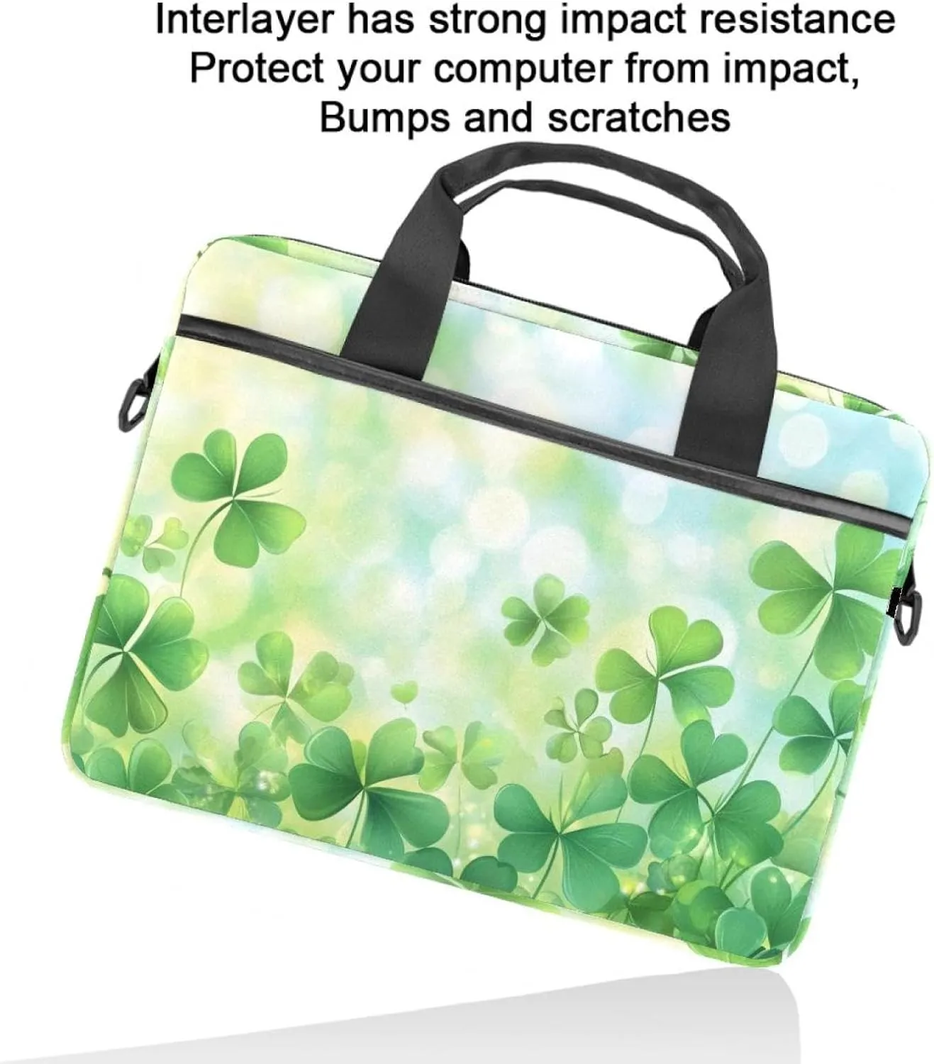Spring Pattern with Twigs and Moon Laptop Shoulder Bag Slim Computer Briefcase Laptop Sleeve Messenger Case