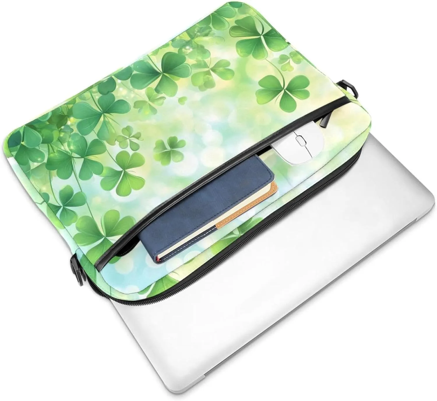 Spring Pattern with Twigs and Moon Laptop Shoulder Bag Slim Computer Briefcase Laptop Sleeve Messenger Case