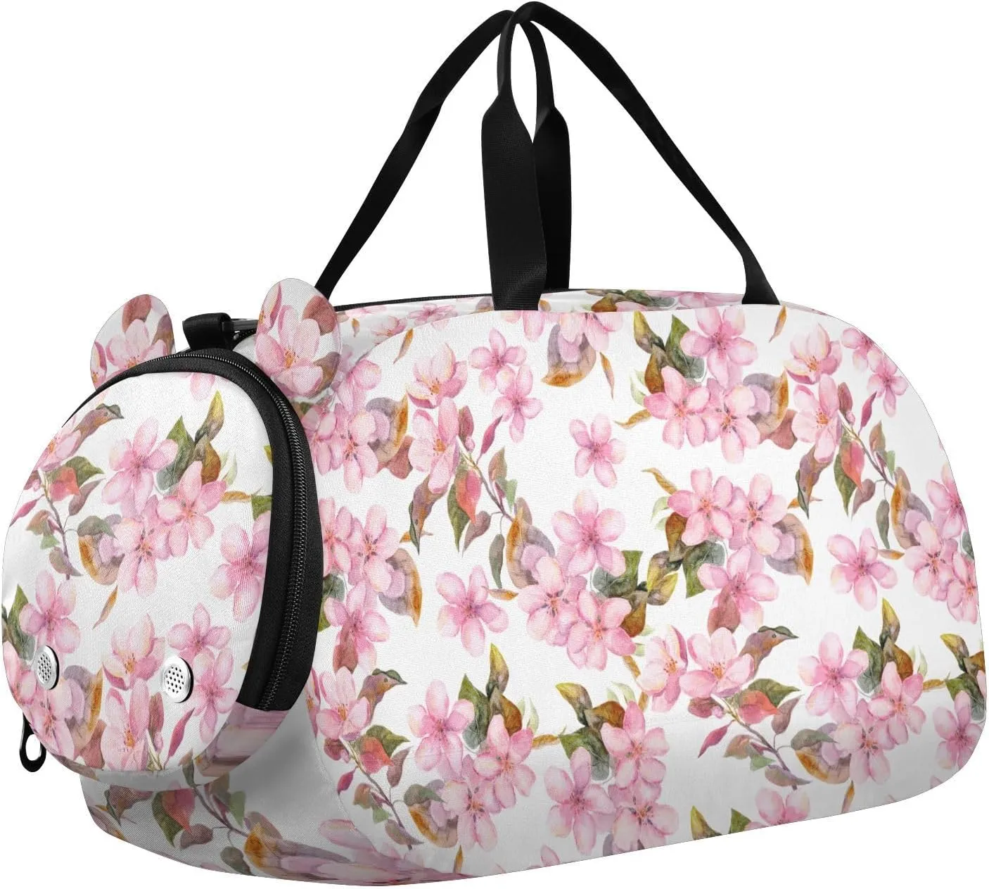 Spring Pink Blooming Flowers Duffel Bags for Boys Small Gym Bags for Teens Dance Bag for Girls