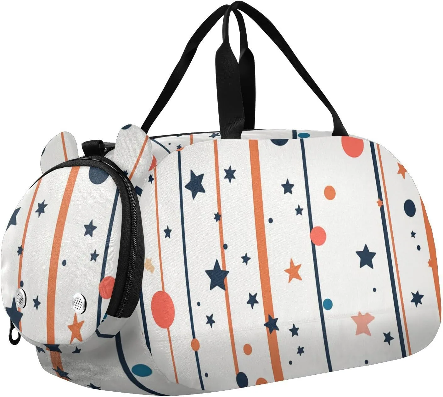 Star and Circle Kids Cute Gym Bag with Shoes Compartment Lightweight Sport Gym Tote Bags for Boys and Girls