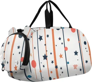 Star and Circle Kids Cute Gym Bag with Shoes Compartment Lightweight Sport Gym Tote Bags for Boys and Girls