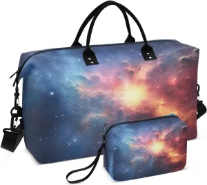 Star Milky Way Galaxy Travel Duffel Bag with Toiletry Bag Weekender Bag for Carry on Sports Gym Bag for Shopping Gym Travel