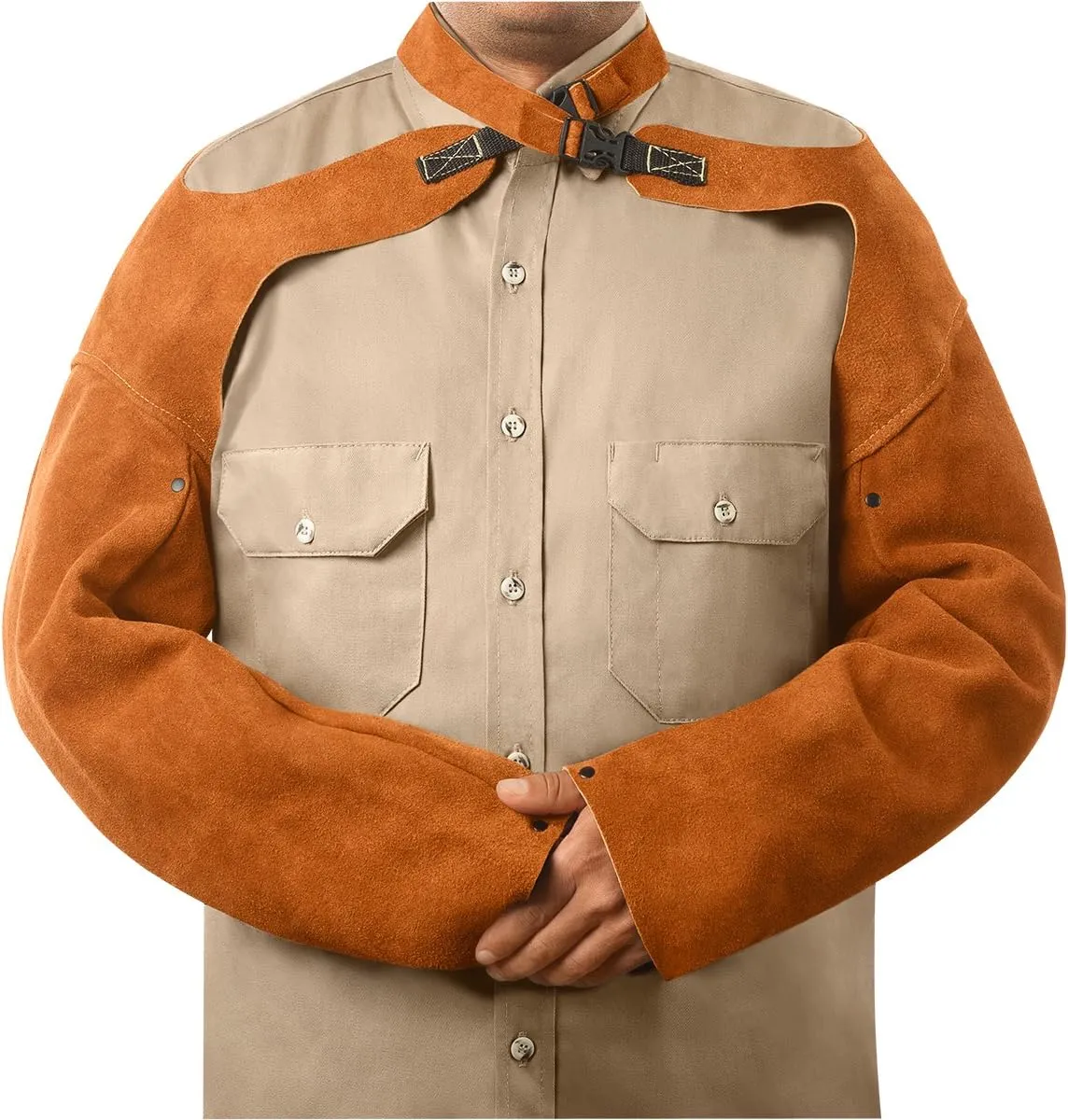 Steiner 92181 Sleeves, Weld-Rite Premium Brown Split Cowhide, 23-Inch