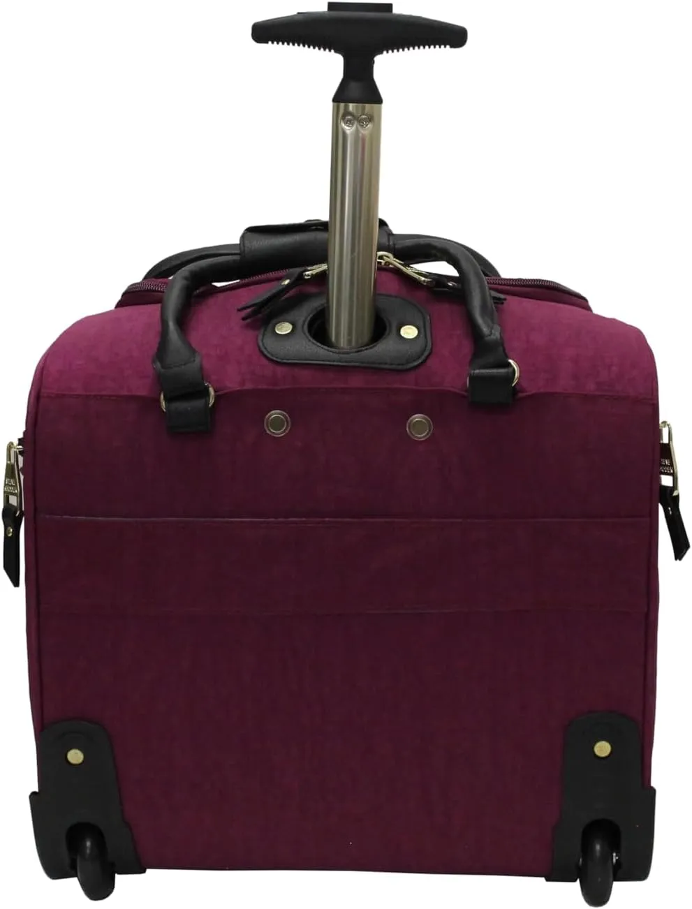Steve Madden Designer 15 Inch Carry on Suitcase- Small Weekender Overnight Business Travel Luggage- Lightweight 2- Rolling Spinner Wheels Under Seat Bag for Women (Peek-A-Boo Purple)