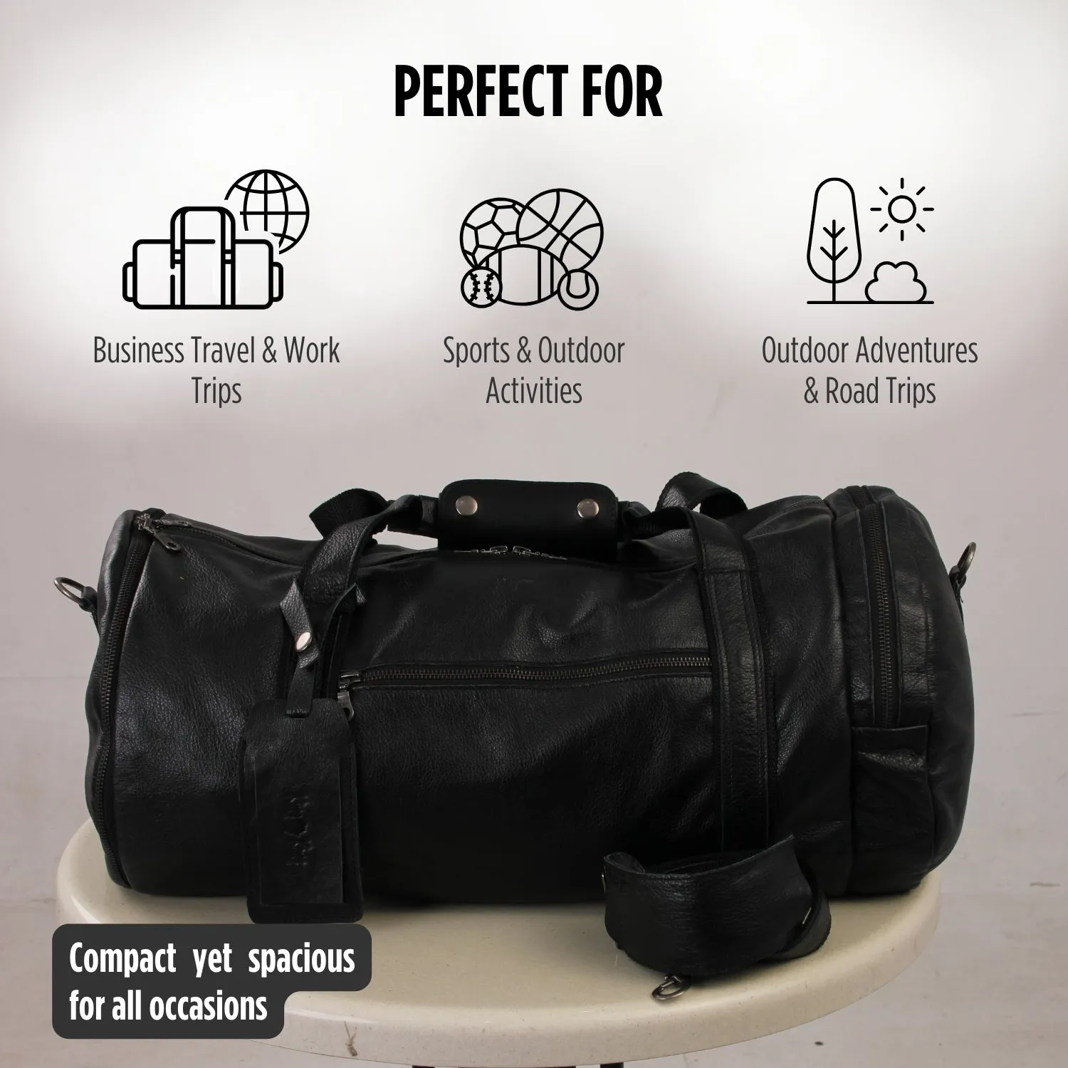 Stockman Weekender Sport Gym Duffel Bag with Waterproof Lining