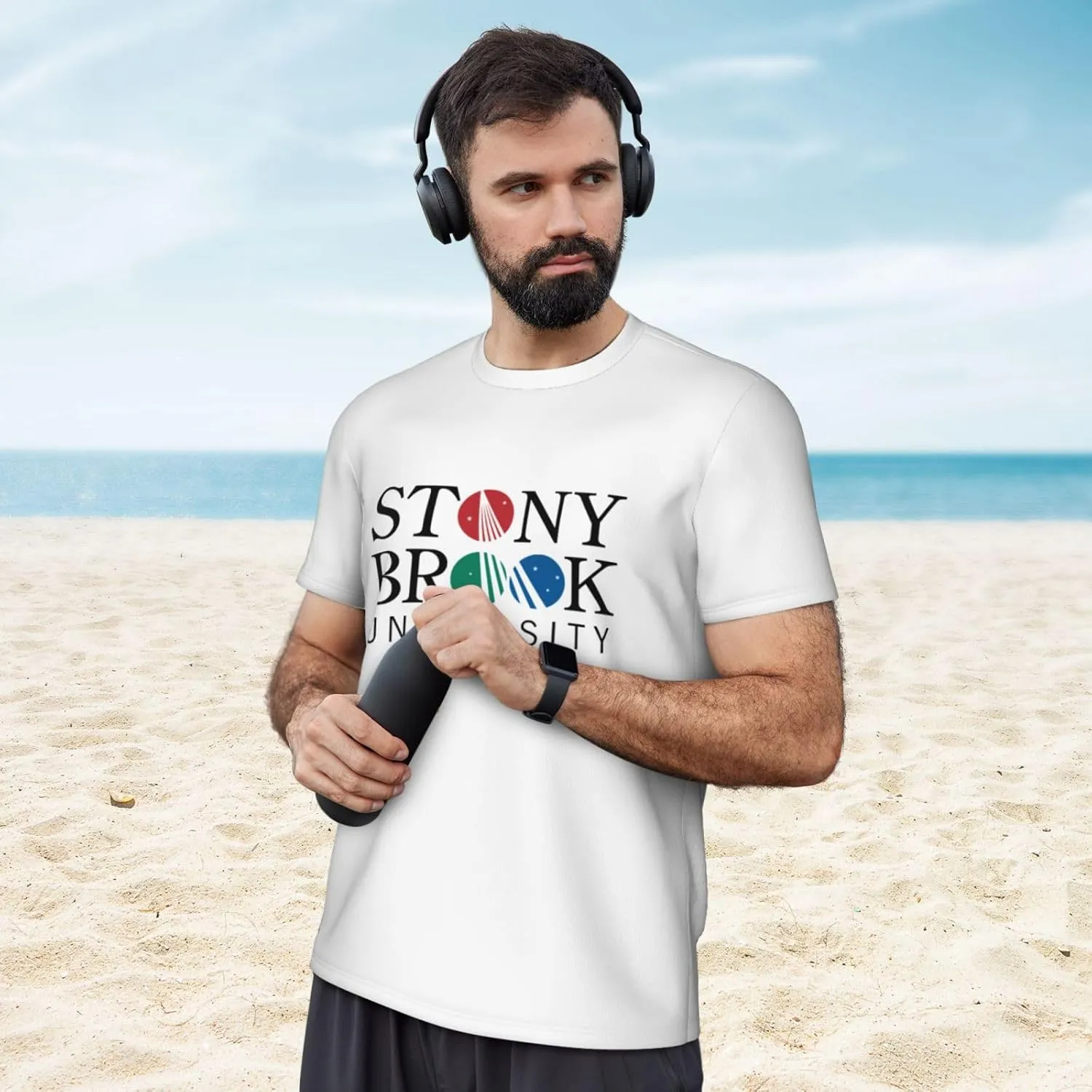 Stony Brook University Men's Short-Sleeved Round Neck Mesh T-Shirt