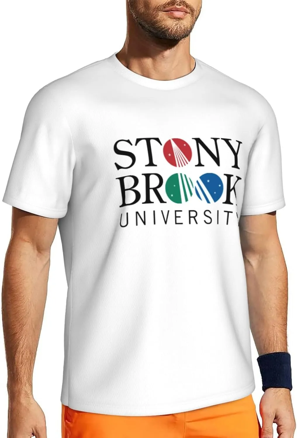 Stony Brook University Men's Short-Sleeved Round Neck Mesh T-Shirt