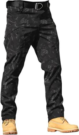 Stretch Tactical Pants for Men Water Resistant Ripstop Cargo Pants Outdoor Lightweight Work