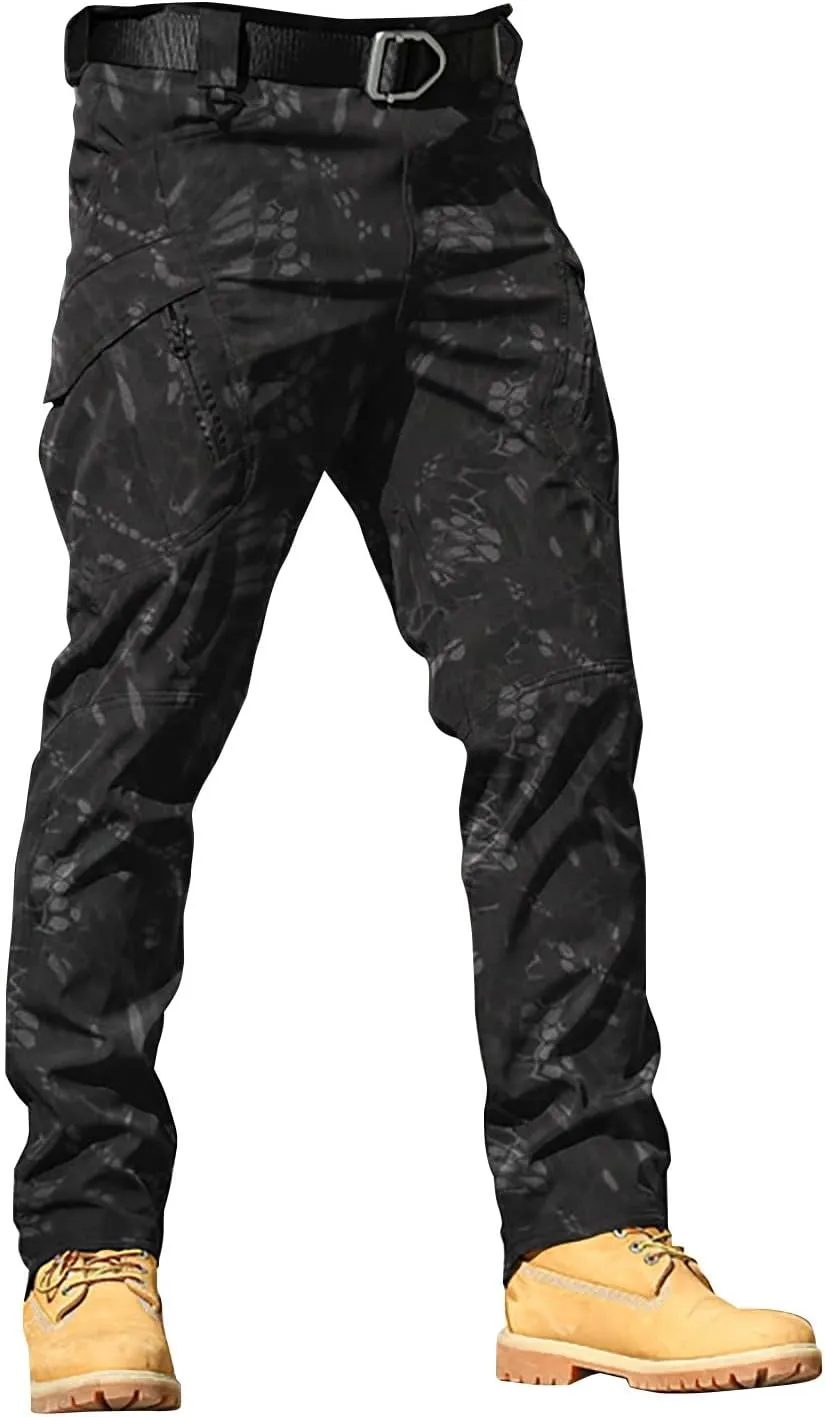 Stretch Tactical Pants for Men Water Resistant Ripstop Cargo Pants Outdoor Lightweight Work