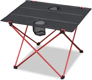Strong Camel Ultralight Folding Camp Table,Portable Picnic Table with Cup Holders & Carry Bag for Outdoor Camping Hiking Picnic