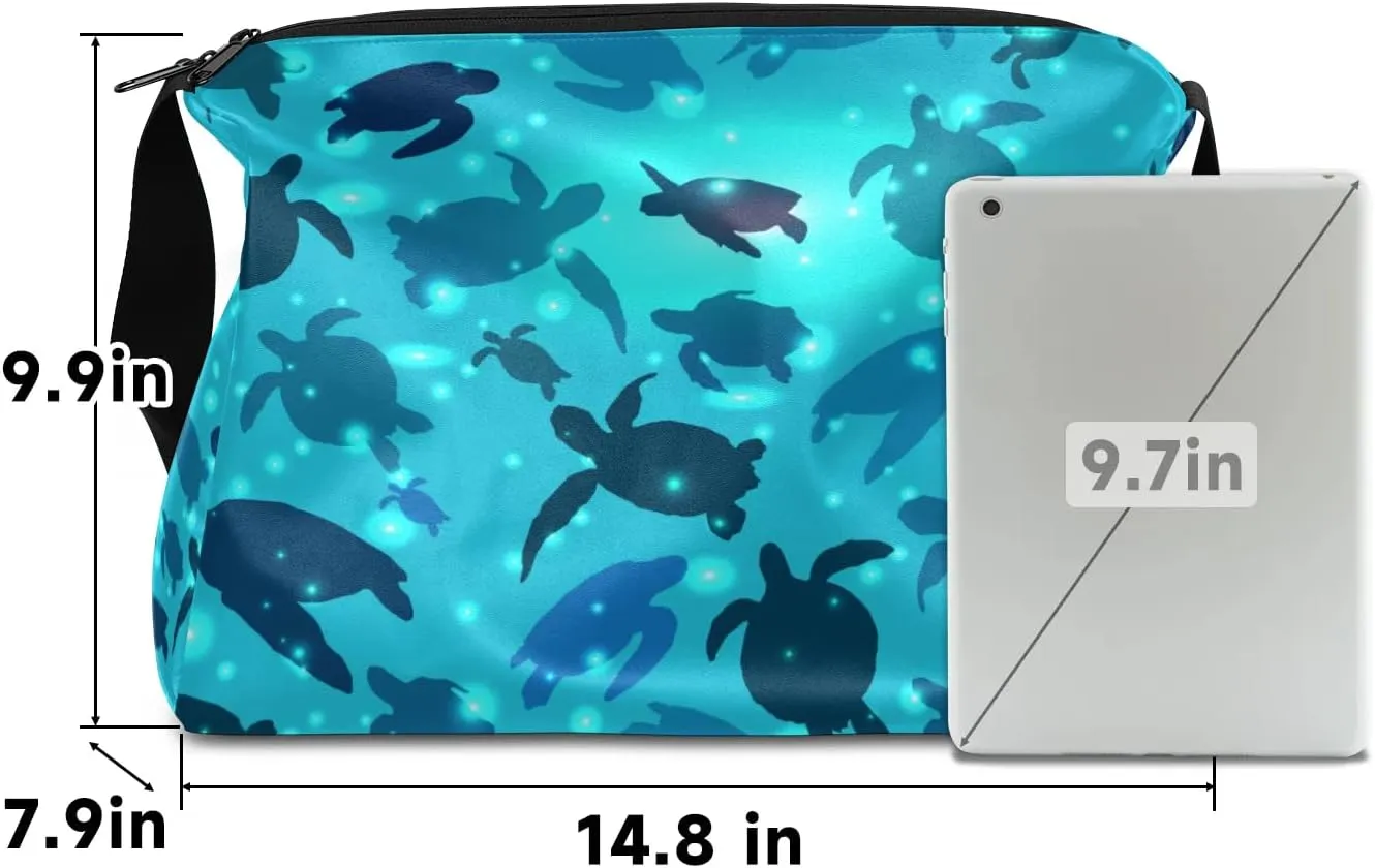 Submarine Sea Turtles Small Gym Bag for Men Women Workout Sport Duffle Bag Waterproof Weekender Overnight Bag Lightweight Carry on Tote Bag Crossbody Shoulder Travel Bag for Swim Yoge Dance