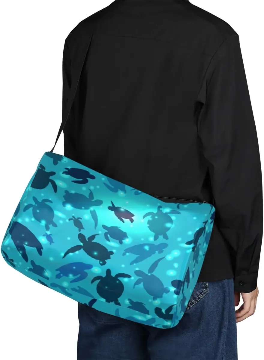 Submarine Sea Turtles Small Gym Bag for Men Women Workout Sport Duffle Bag Waterproof Weekender Overnight Bag Lightweight Carry on Tote Bag Crossbody Shoulder Travel Bag for Swim Yoge Dance