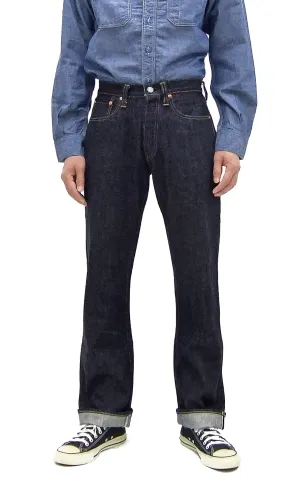 Sugar Cane Jeans SC41947 Men's Classic Straight Fit One-Washed 14.25 oz. Deep Indigo Denim Pants 1947 Model