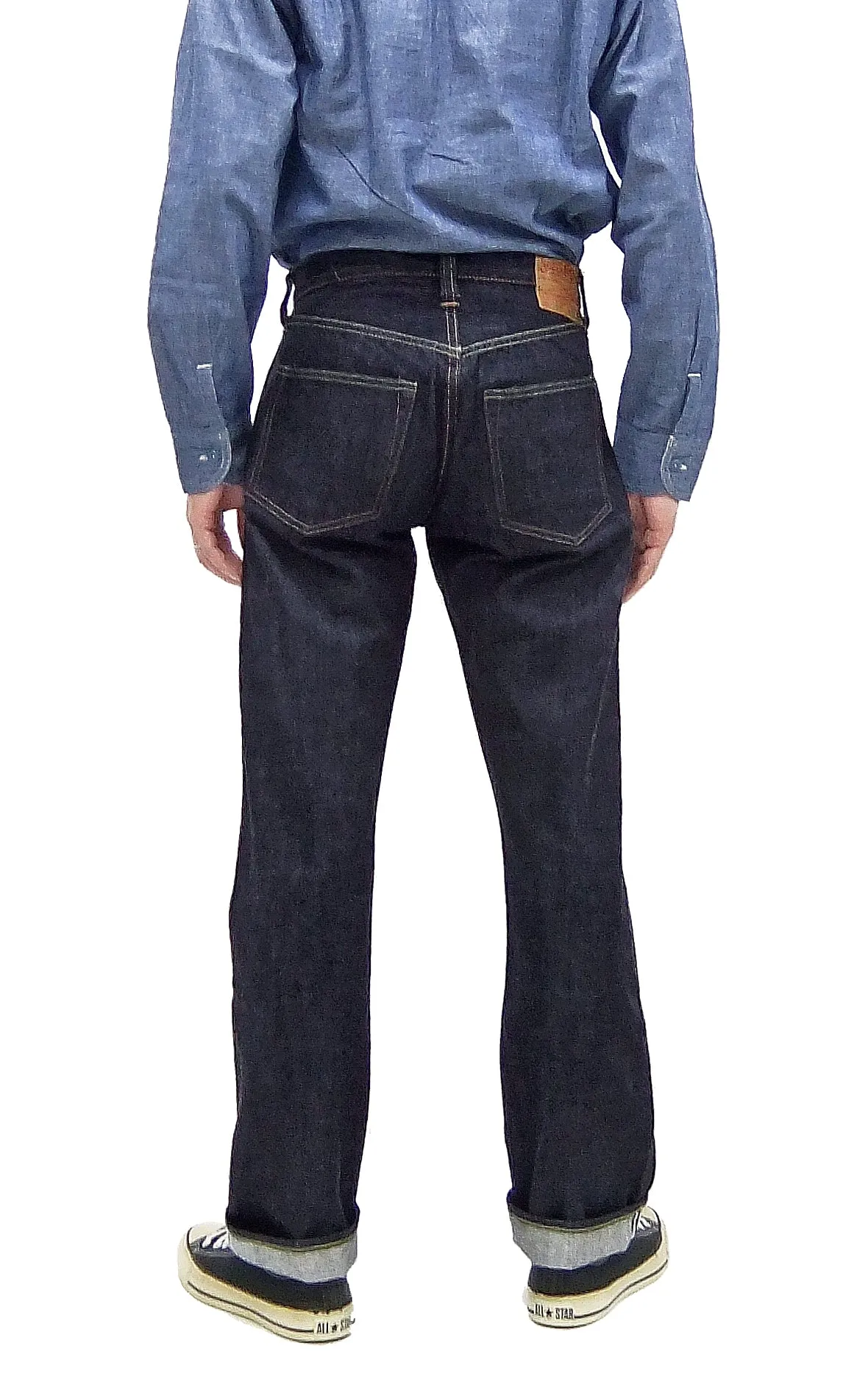 Sugar Cane Jeans SC41947 Men's Classic Straight Fit One-Washed 14.25 oz. Deep Indigo Denim Pants 1947 Model