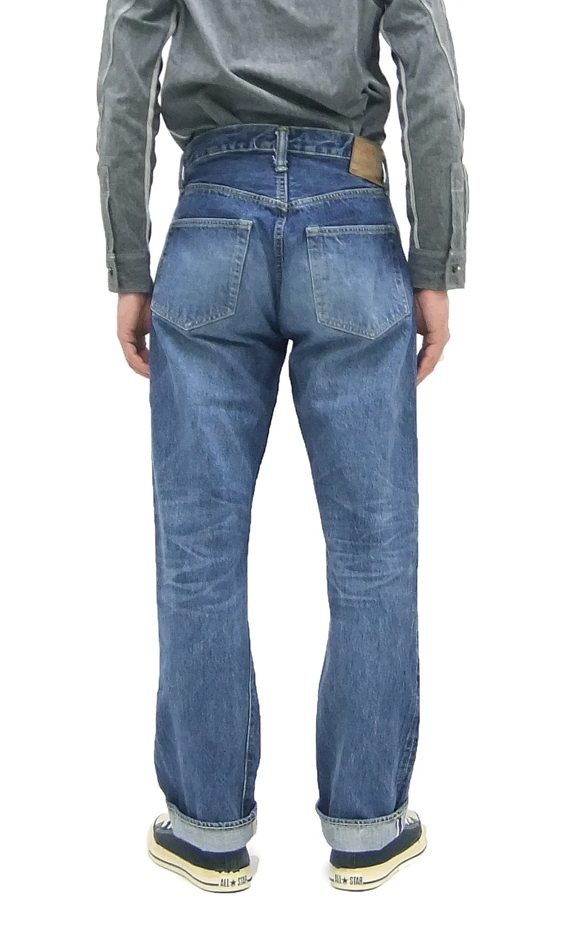 Sugar Cane Jeans SC41947SW Men's Regular Straight Fit Pre-Aged Jeans 14.25 oz. Indigo Faded Denim Pants 1947 Model (Length 32)