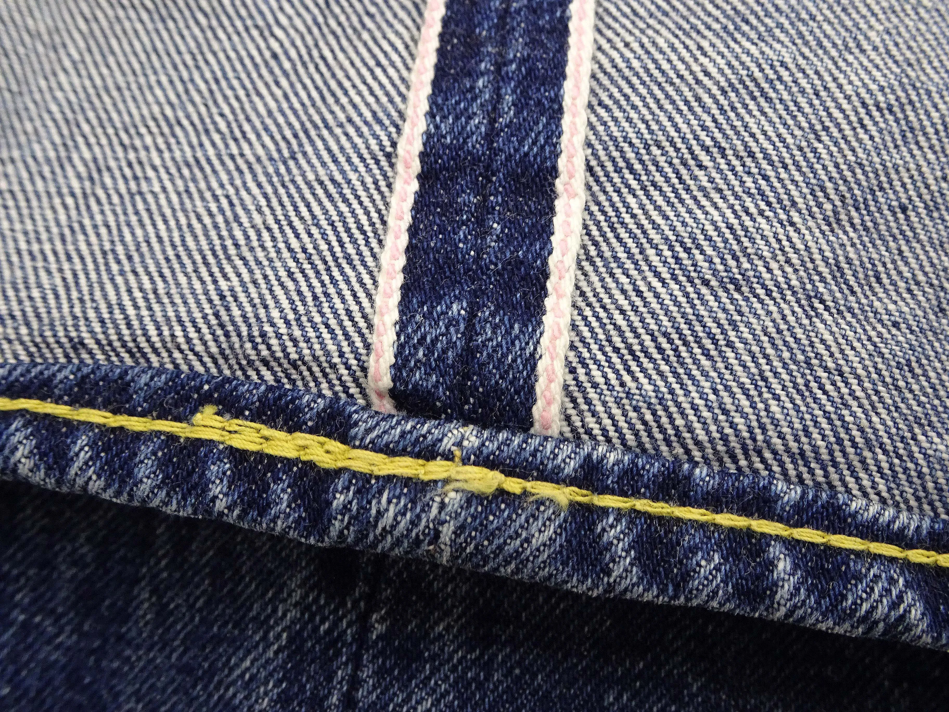 Sugar Cane Jeans SC41947SW Men's Regular Straight Fit Pre-Aged Jeans 14.25 oz. Indigo Faded Denim Pants 1947 Model (Length 32)