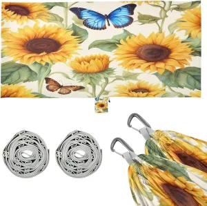 Sunflowers Butterfly Camping Hammock, Single Portable Hammocks with Tree Straps & Attached Carry Bag, 330Lbs Capacity Perfect for Outside Indoor Hiking Beach Backpack Travel