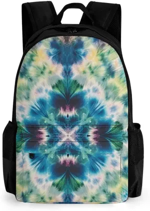 Supdreamc Colorful Tie Dye Art Backpack Polyester Anti-Theft Multipurpose Bookbag Large Capacity Laptop Book Bag Rucksack With Side Pockets
