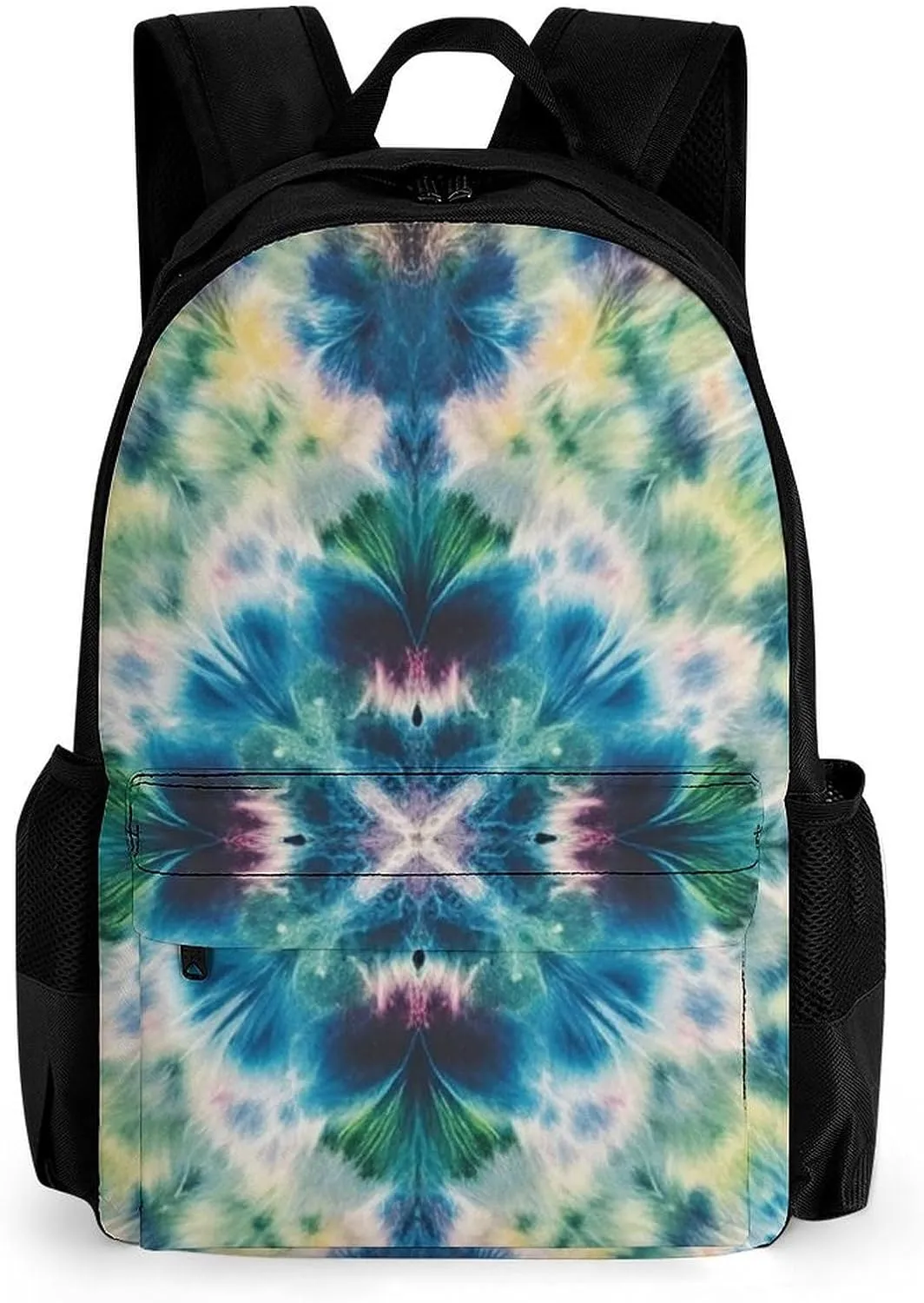 Supdreamc Colorful Tie Dye Art Backpack Polyester Anti-Theft Multipurpose Bookbag Large Capacity Laptop Book Bag Rucksack With Side Pockets