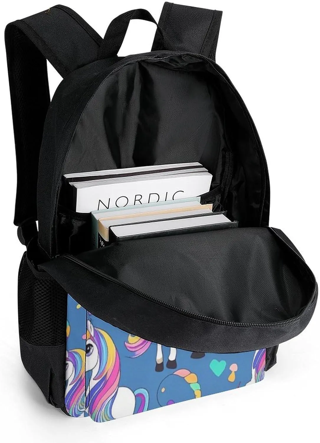 Supdreamc Lightweight Backpack for Gym Travel Bicycle - Big Capacity Multipurpose Anti-Theft Carry On Bag, Magic Unicorn Art Travel Hiking Bag & Day Pack