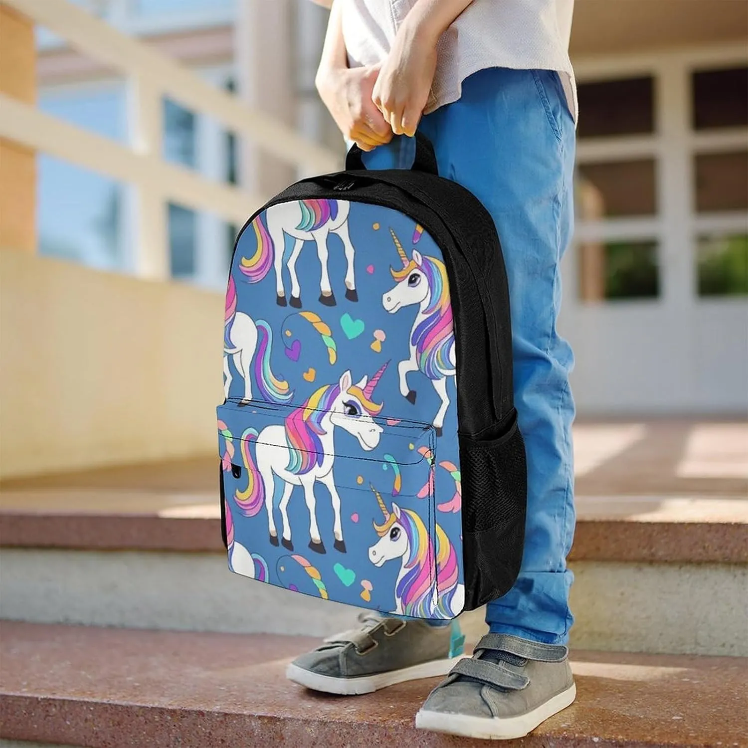 Supdreamc Lightweight Backpack for Gym Travel Bicycle - Big Capacity Multipurpose Anti-Theft Carry On Bag, Magic Unicorn Art Travel Hiking Bag & Day Pack