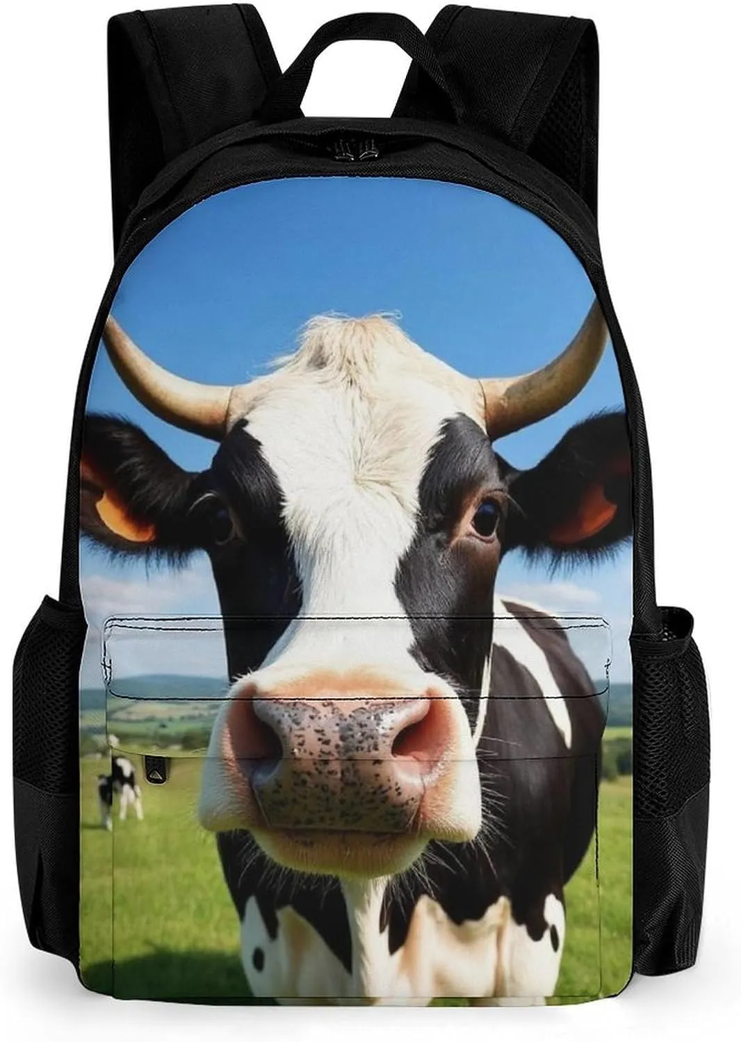 Supdreamc Lightweight Daypack Bookbag for Trekking Business Walking Cycling - Big Capacity Anti-Theft Multipurpose Carry On Bag, Cute Milk Cow Business Computer Bag