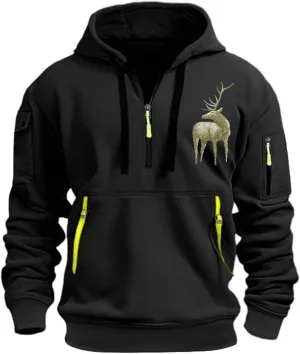 Sweatshirt for Men,Men's Hoodies Quarter Zip Pullover Vintage Workout Running Active Hoodies with Pockets
