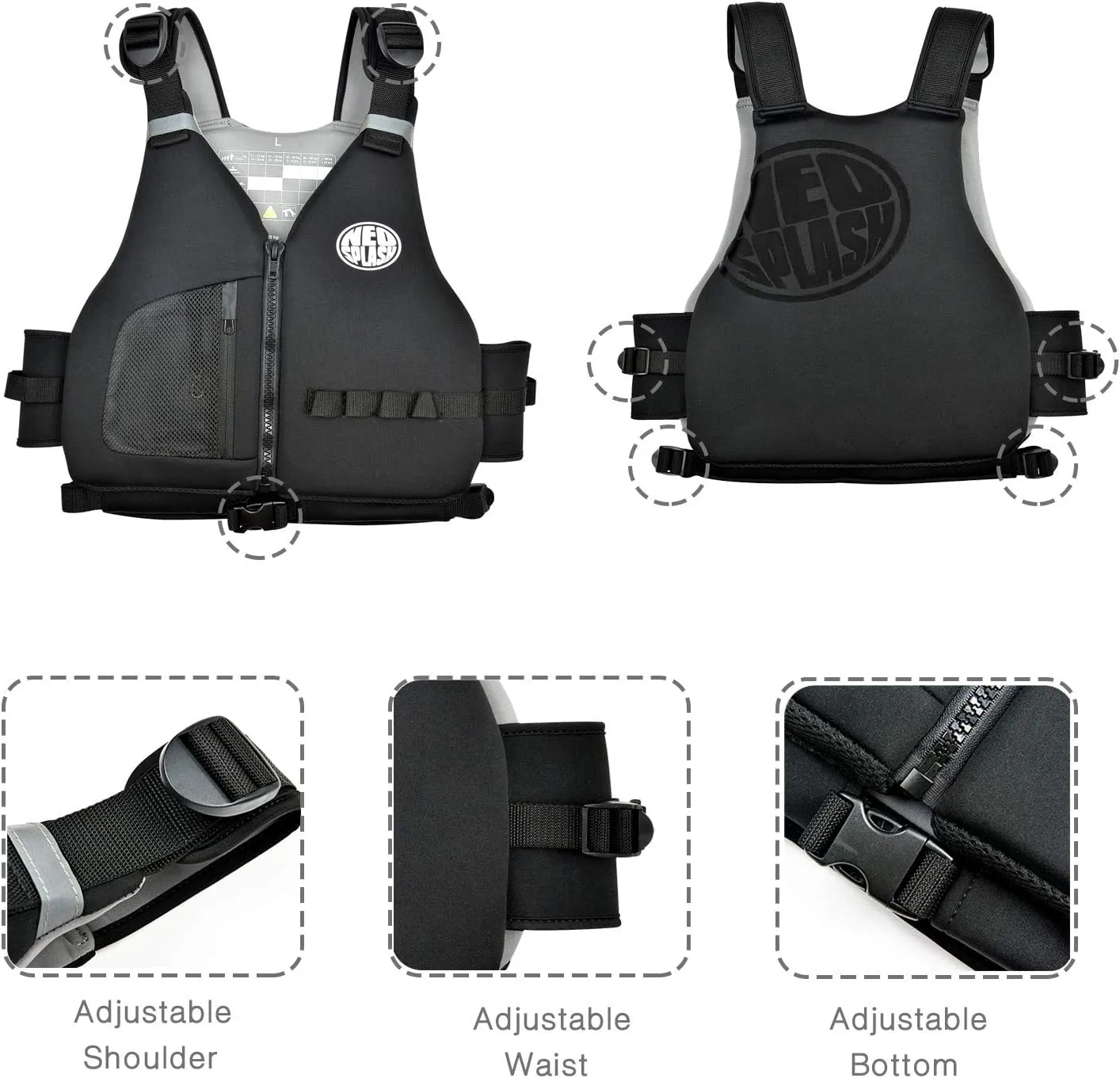 Swim Vest with Adjustable Safety Straps for Adults