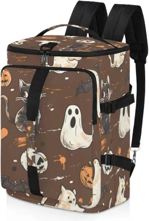 Tactical Sports Duffle Bag for Travel Waterproof Gym Bag with Shoe Compartment 48L Carry On Luggage for Men & Women 3-in-1 Durable Travel Luggage Cats Pumpkin Ghosts