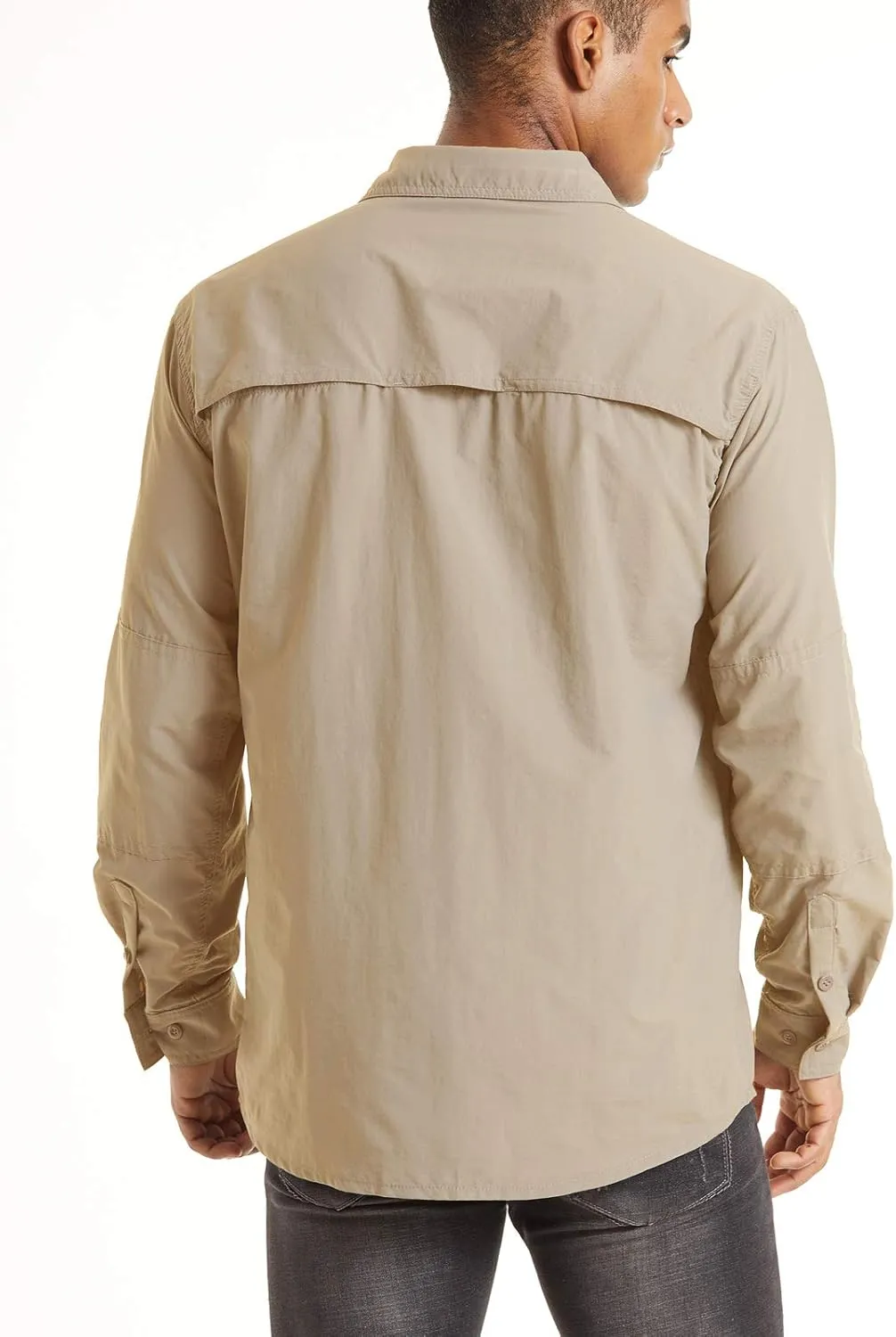 TACVASEN Fishing Shirt for Men, Long Sleeve Shirt Quick Dry Fit, Tactical Shirt Button Up, Work Shirt Lightweight Safari