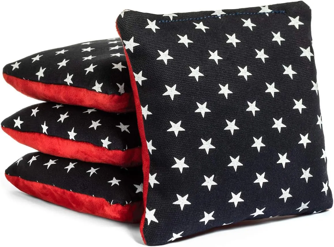 Tailgating Pros Pro-Style Two-Sided Cornhole Bags Slick & Stick Resin Filled Suede and Duck Canvas Set of 8-20  Color Combos -