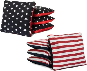 Tailgating Pros Pro-Style Two-Sided Cornhole Bags Slick & Stick Resin Filled Suede and Duck Canvas Set of 8-20  Color Combos -