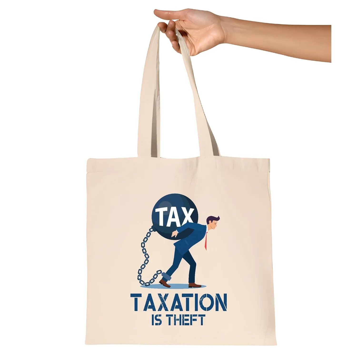 Tax Day Gift for Tax Collector Political Saying Humor Sarcasm Natural Multicolor Canvas Tote Bag