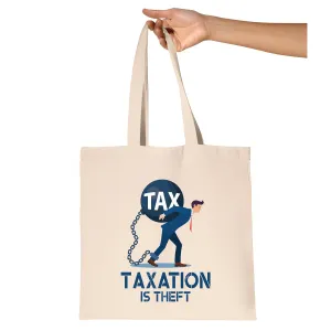 Tax Day Gift for Tax Collector Political Saying Humor Sarcasm Natural Multicolor Canvas Tote Bag