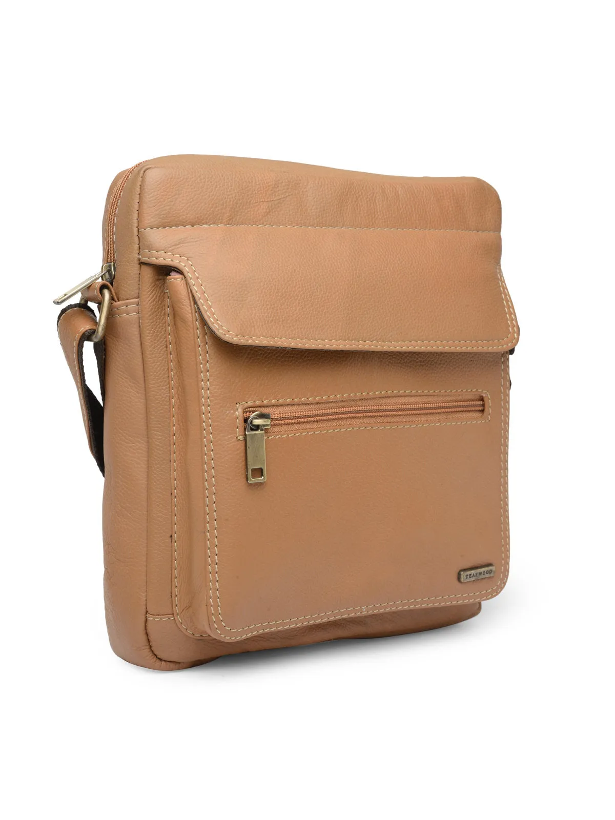 Teakwood Genuine Leather Mens Bag - Tan
