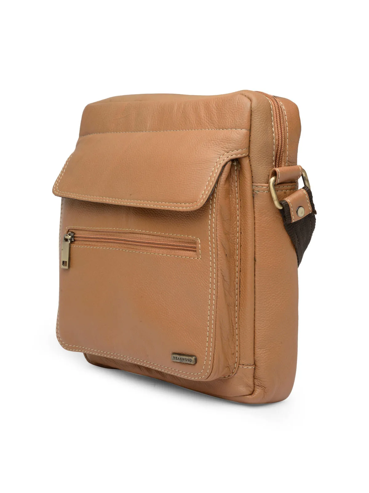 Teakwood Genuine Leather Mens Bag - Tan