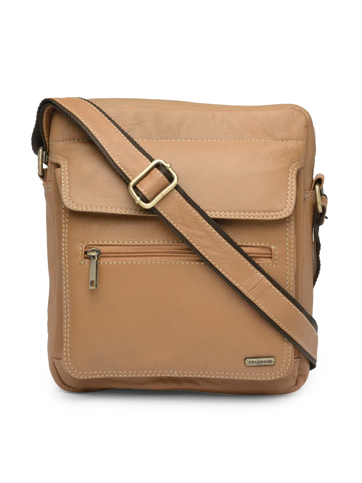 Teakwood Genuine Leather Mens Bag - Tan