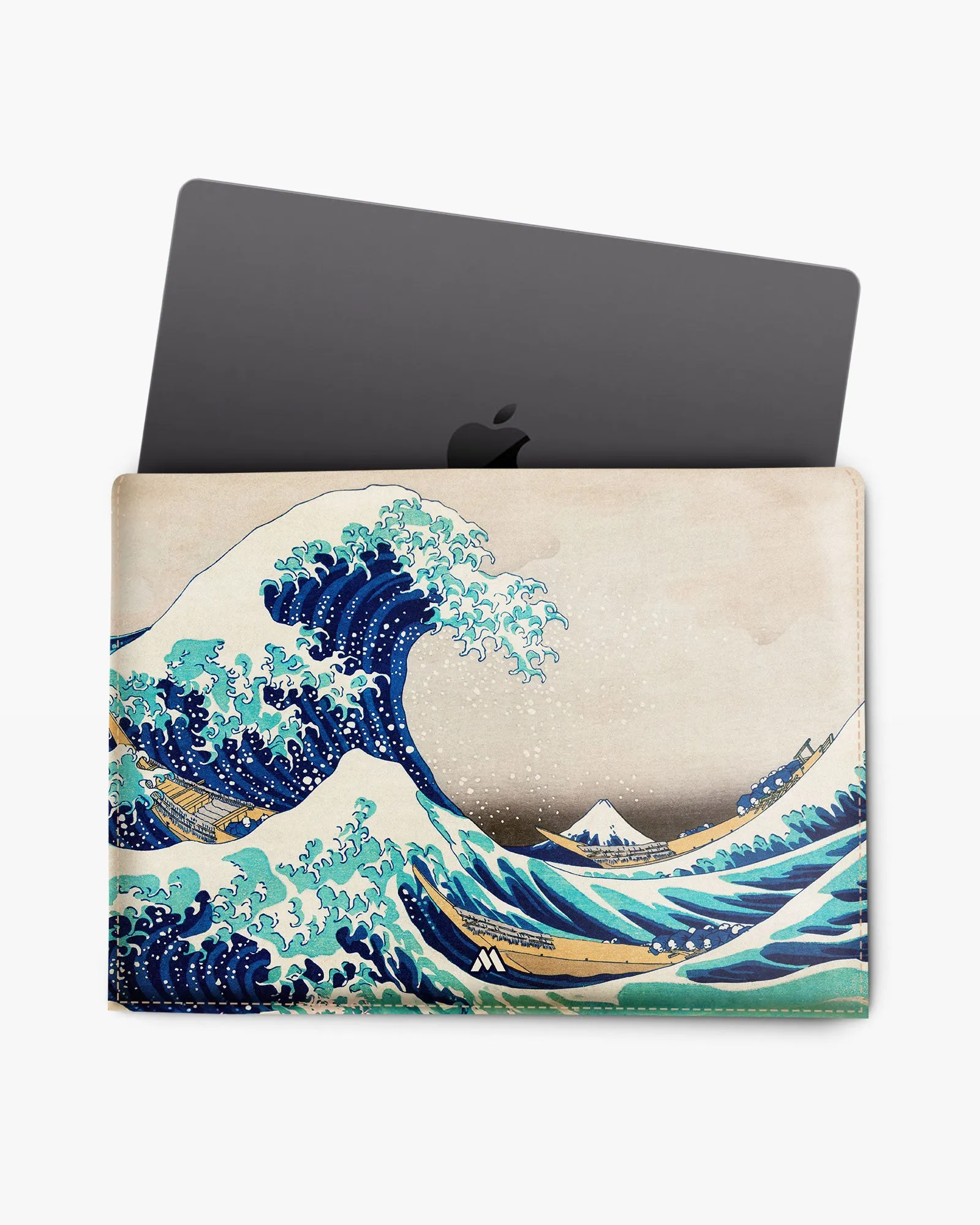 The Great Wave off Kanagawa [Katsushika Hokusai] Leather Laptop Envelope Sleeve