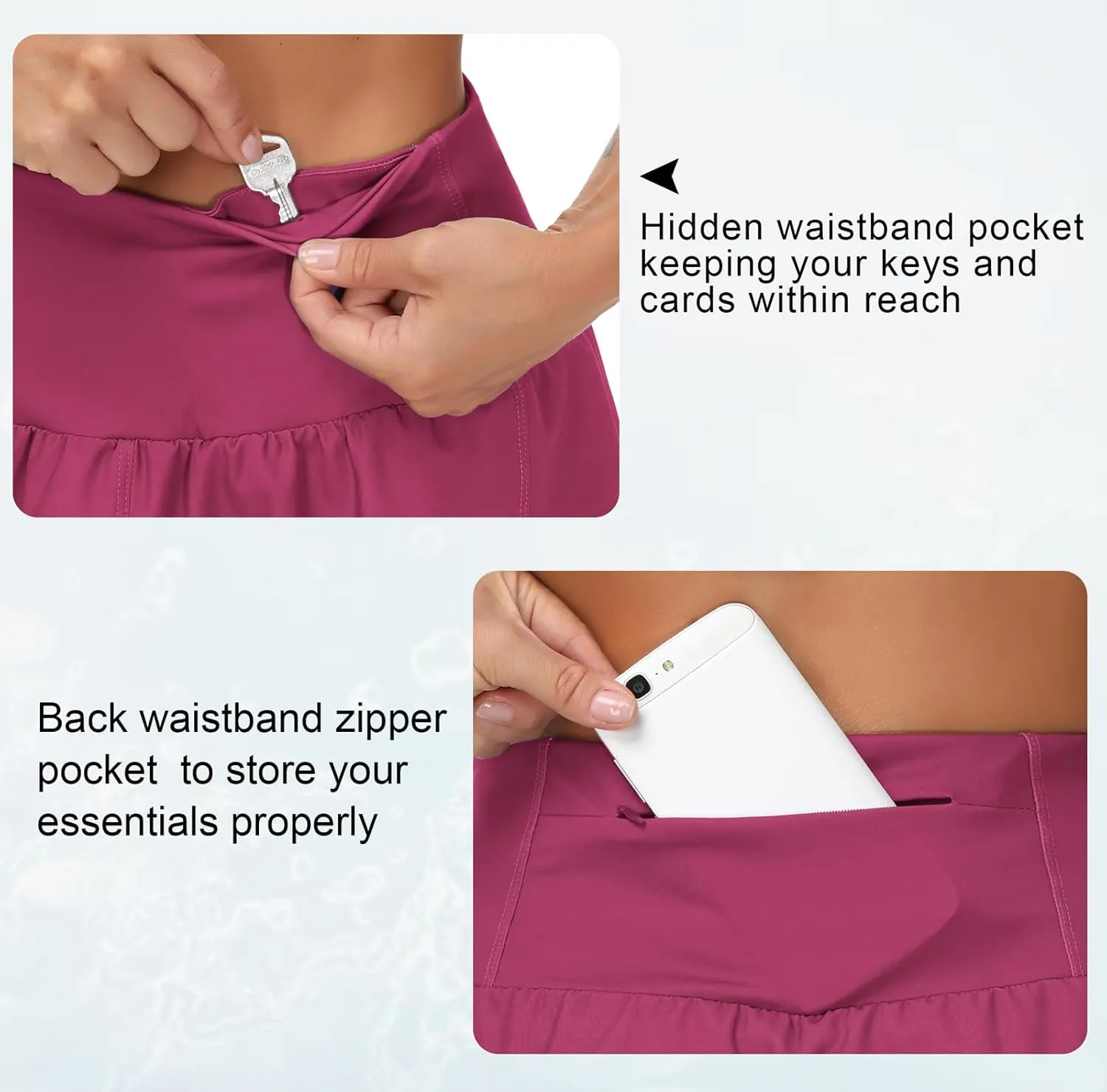 THE GYM PEOPLE Womens High Waisted Running Shorts Quick Dry Athletic Workout Shorts with Mesh Liner Zipper Pockets