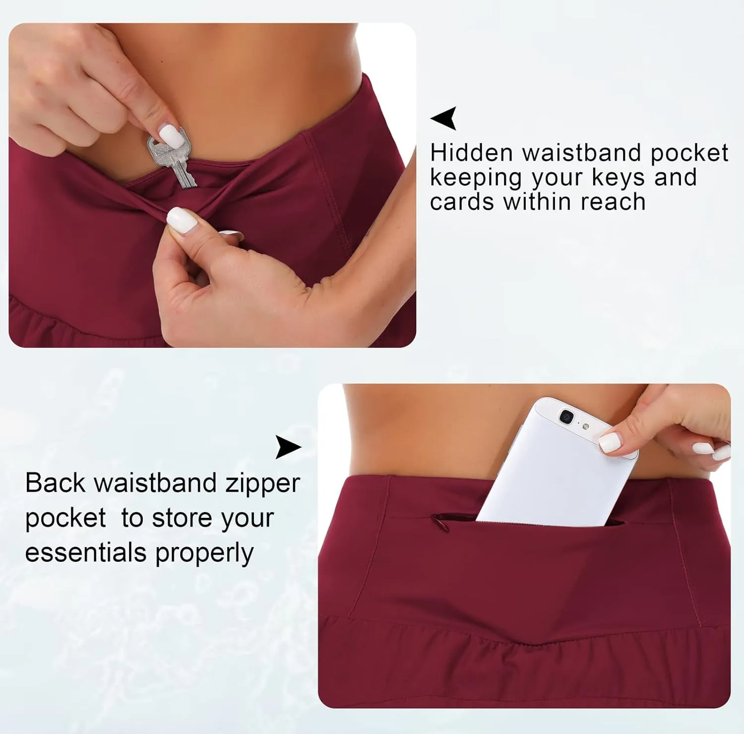 THE GYM PEOPLE Womens High Waisted Running Shorts Quick Dry Athletic Workout Shorts with Mesh Liner Zipper Pockets