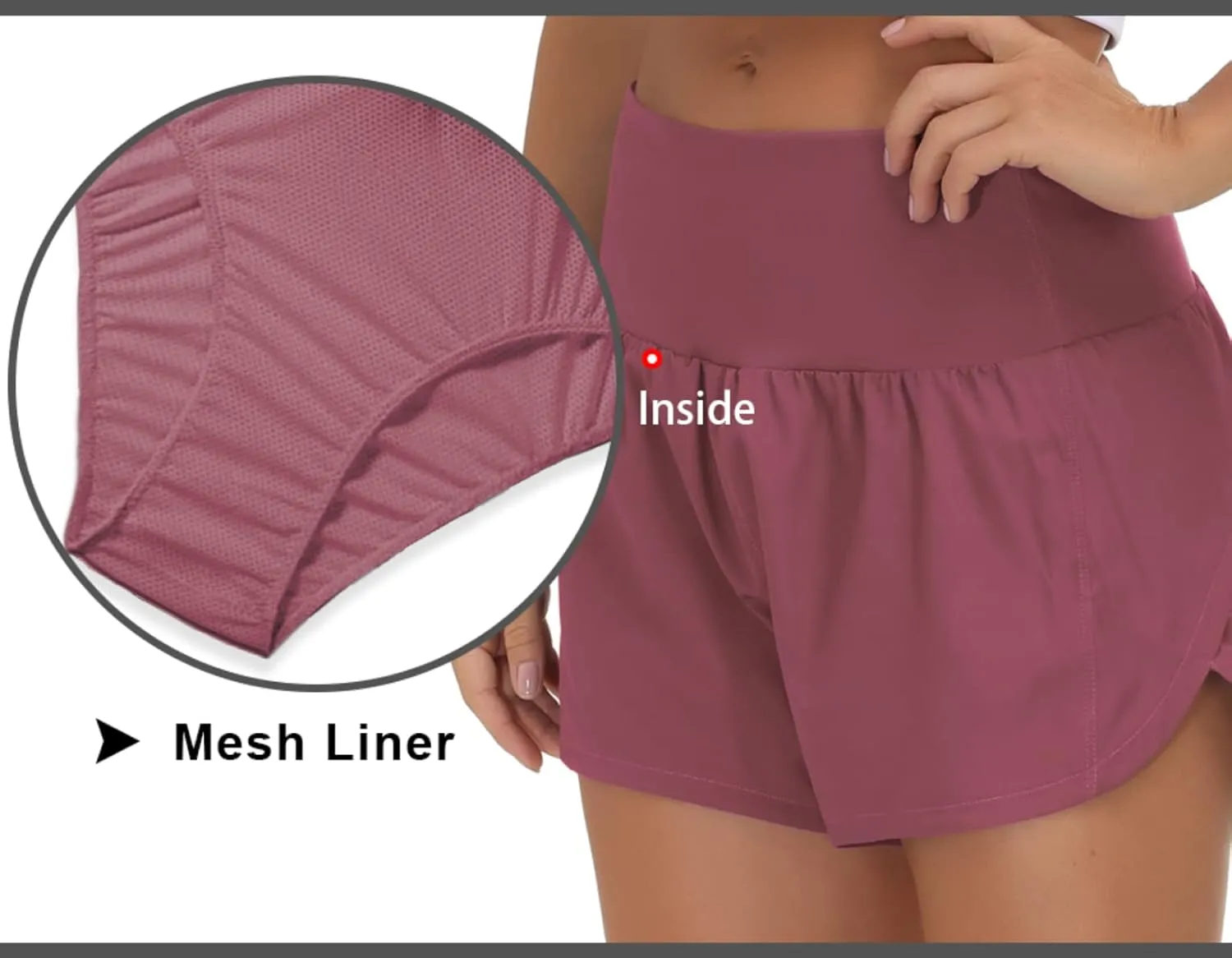 THE GYM PEOPLE Womens High Waisted Running Shorts Quick Dry Athletic Workout Shorts with Mesh Liner Zipper Pockets