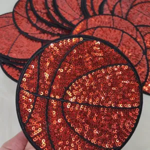 The Large Basketball Sequin Iron On Patch