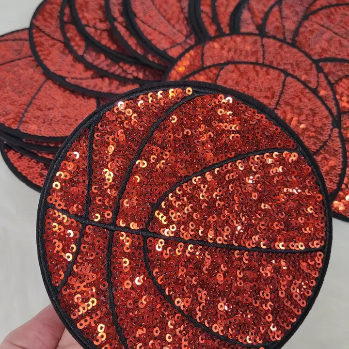 The Large Basketball Sequin Iron On Patch