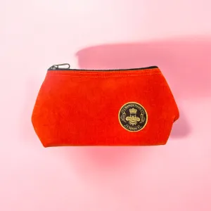 The Roaring Red Velvet Small Toiletry   Makeup Bag