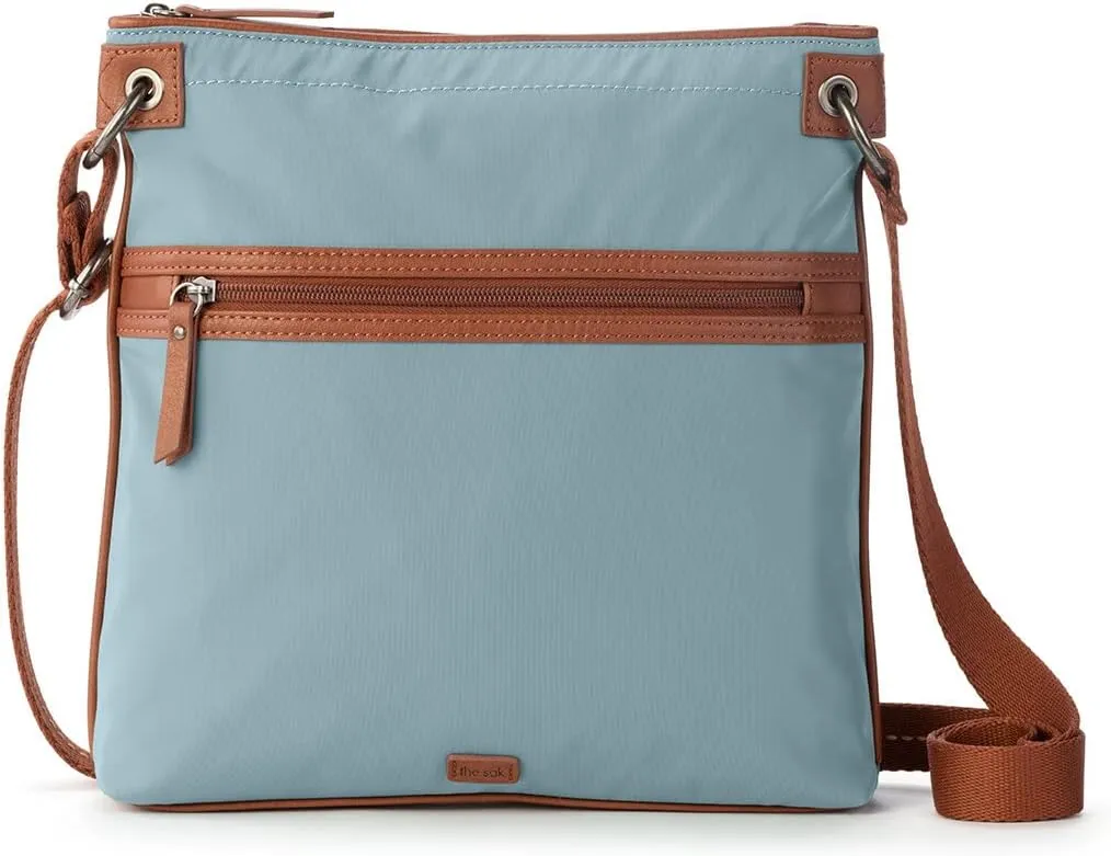 The Sak Esperato Flat Crossbody in Recycled Nylon, Denim