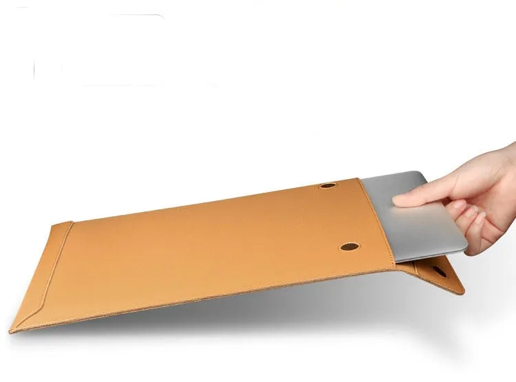The Vertical Message Leather Laptop Sleeve