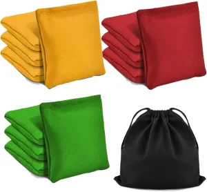 TINDTOP Bean Bags for Tossing(3.9 * 3.9inch, 100g/3.5oz), 12 Pack Cornhole Outdoor Toss Gaming Colorful Canvas Bean Bags Carnival Games Kids Beanbags Throwing Games for Kids Halloween Games