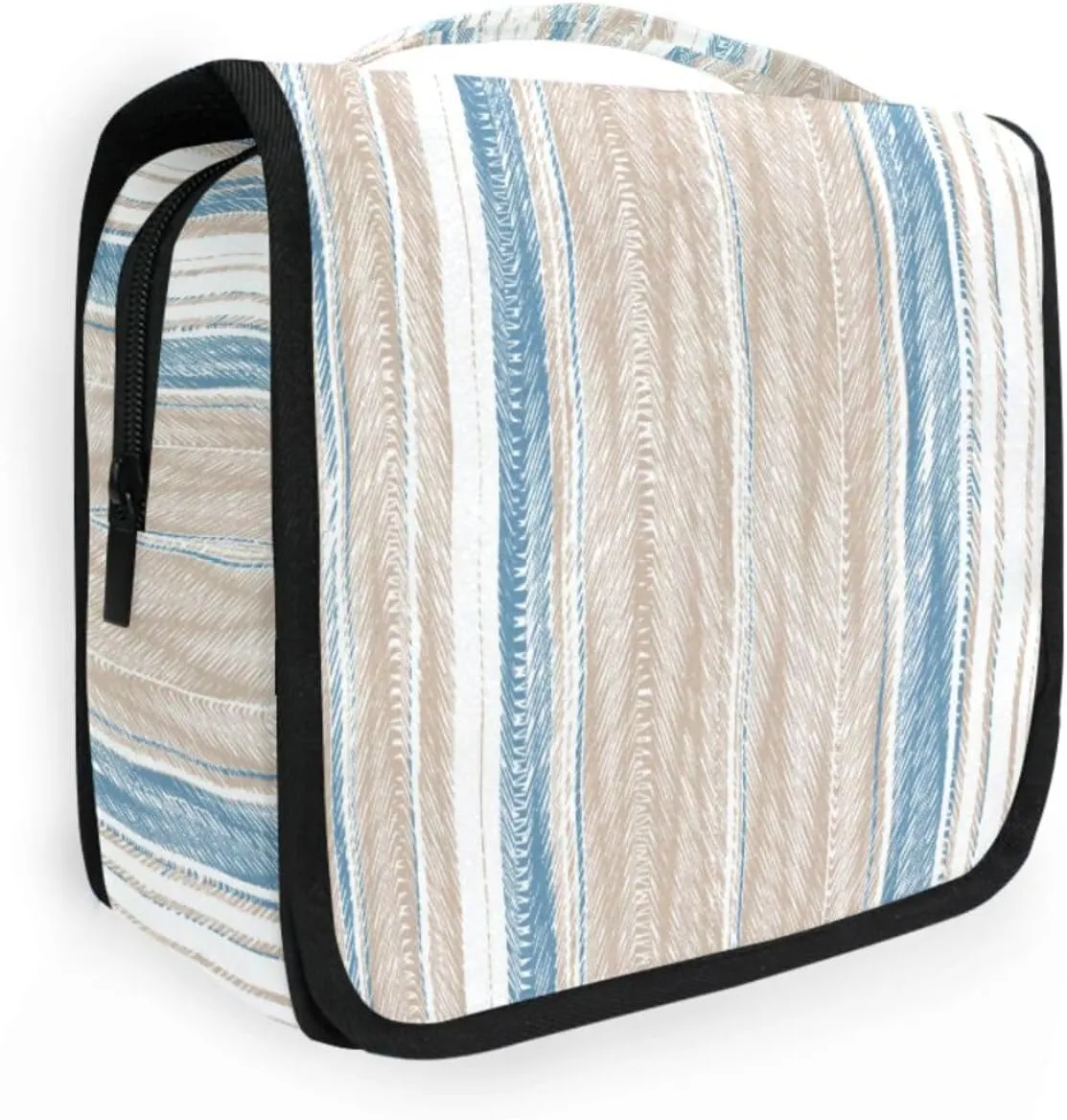 Toiletry Bag Travel Bag with Hanging Hook,Boho Print Streak Water-resistant Makeup Cosmetic Bag Travel Organizer for Accessories Shampoo Toiletries Trips Camping Bathroom